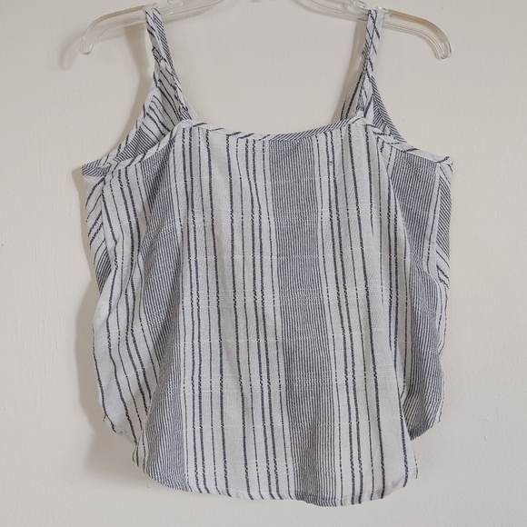 Hayden Los Angeles Women's Medium Striped Crop Top Knot Front - Picture 6 of 6